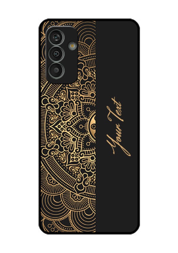 Galaxy M13 4G Photo Printing on Glass Case - Mandala art with custom text Design