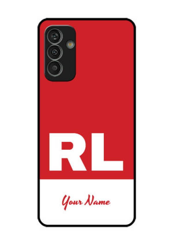 Galaxy M13 4G Personalized Glass Phone Case - dual tone custom text Design