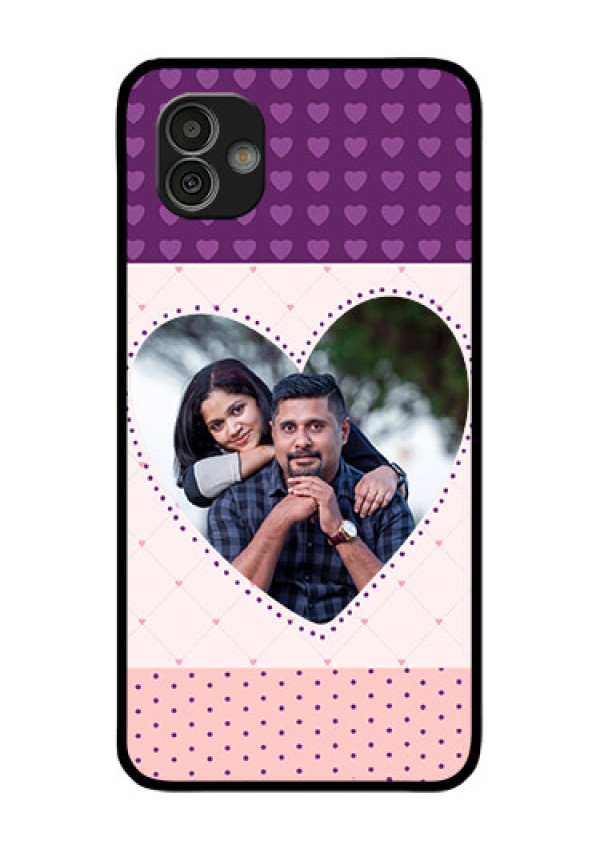 Samsung Galaxy M13 5G Custom Glass Phone Case - Violet Love Dots Design