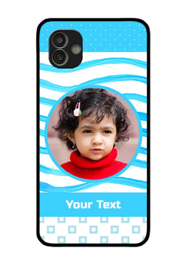 Samsung Galaxy M13 5G Custom Glass Phone Case - Simple Blue Case Design