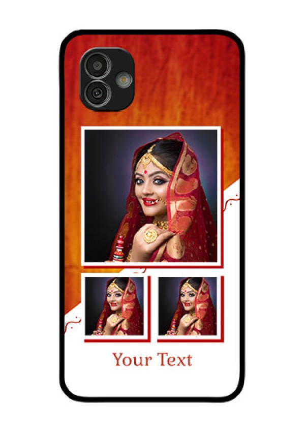 Samsung Galaxy M13 5G Custom Glass Phone Case - Wedding Memories Design