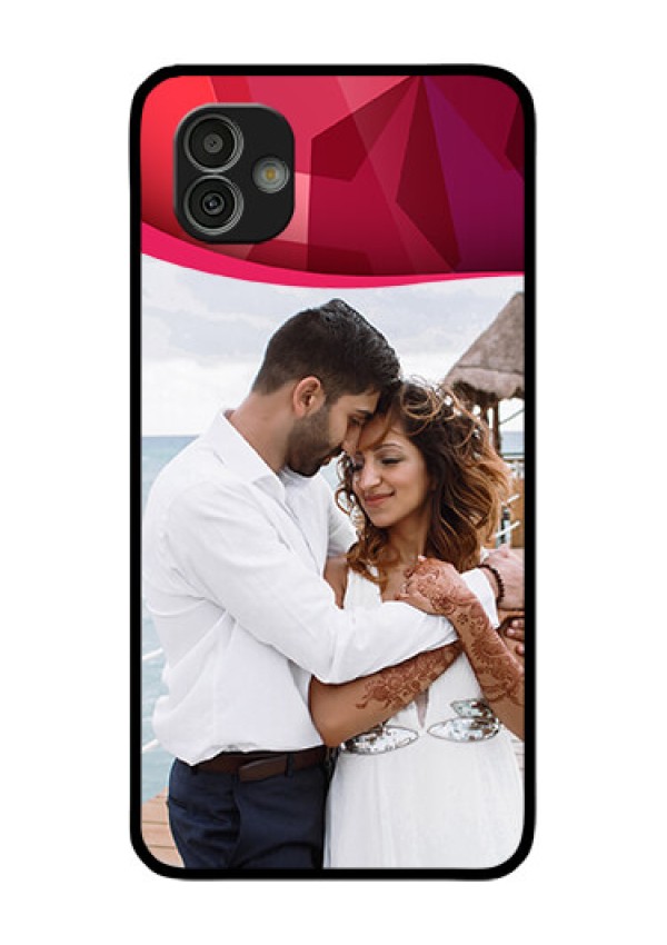 Samsung Galaxy M13 5G Custom Glass Mobile Case - Red Abstract Design