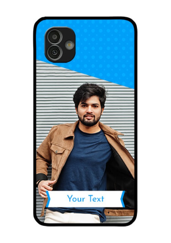Samsung Galaxy M13 5G Photo Printing on Glass Case - Simple Blue Color Design