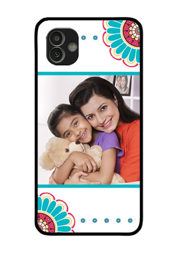 Samsung Galaxy M13 5G Custom Glass Phone Case - Flower Design