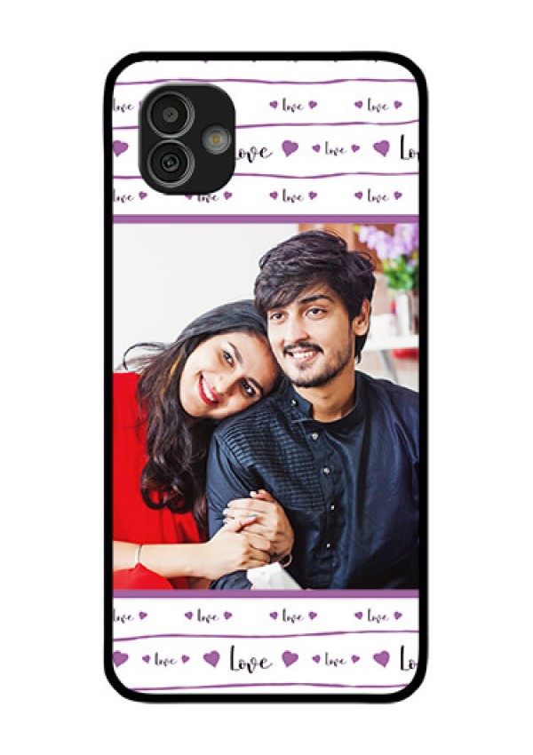Samsung Galaxy M13 5G Custom Glass Mobile Case - Couples Heart Design