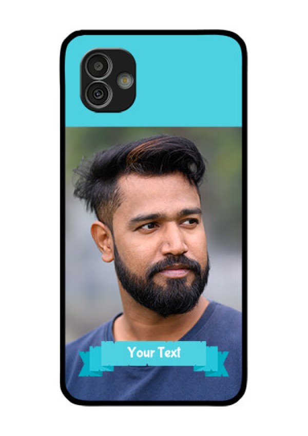 Samsung Galaxy M13 5G Personalized Glass Phone Case - Simple Blue Color Design