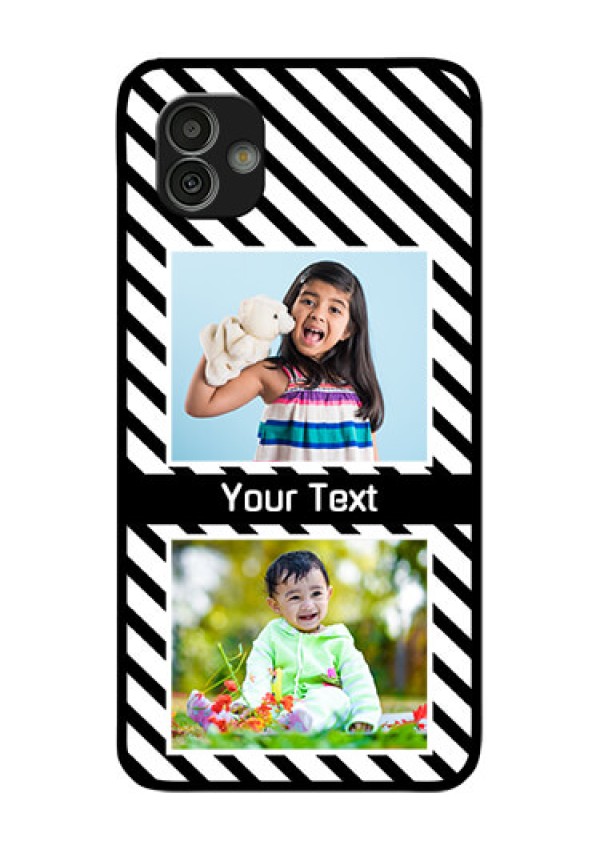 Samsung Galaxy M13 5G Photo Printing on Glass Case - Black And White Stripes Design