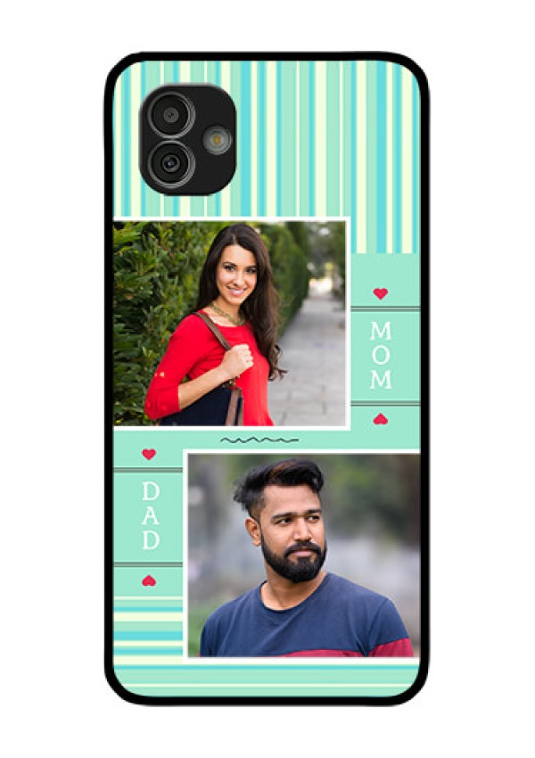 Samsung Galaxy M13 5G Custom Glass Phone Case - Mom & Dad Pic Design