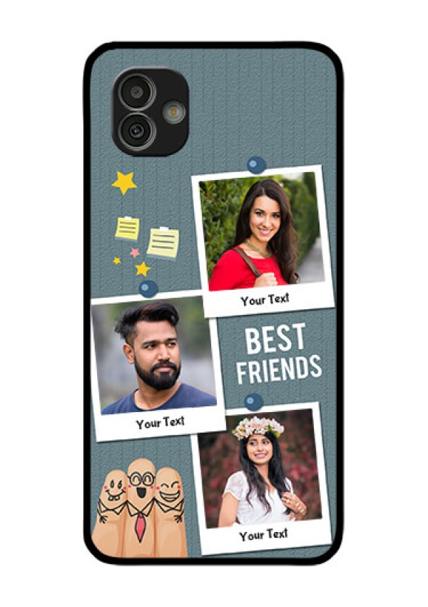 Samsung Galaxy M13 5G Personalized Glass Phone Case - Sticky Frames and Friendship Design