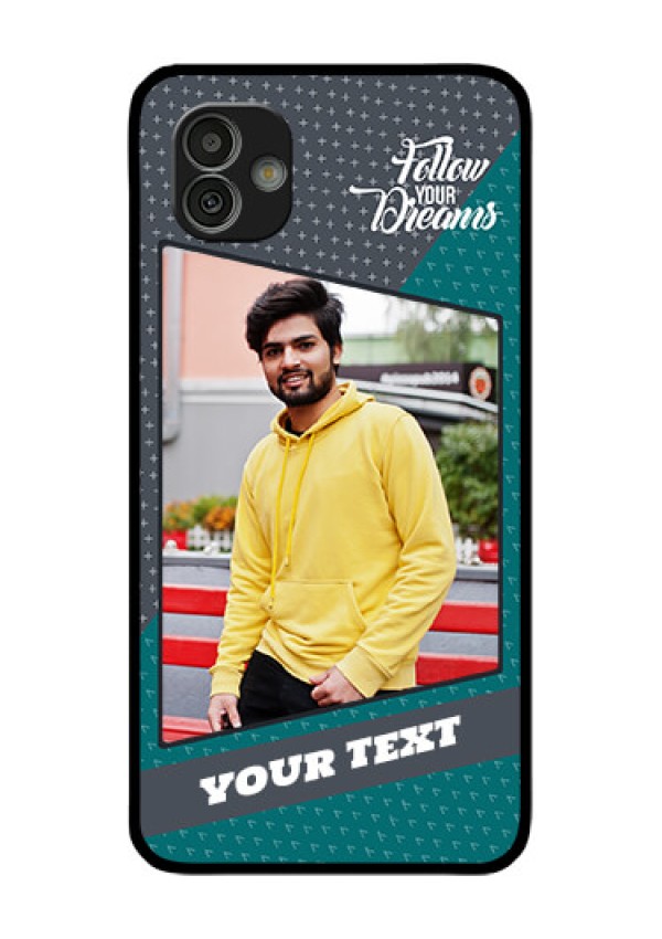 Samsung Galaxy M13 5G Personalized Glass Phone Case - Background Pattern Design with Quote