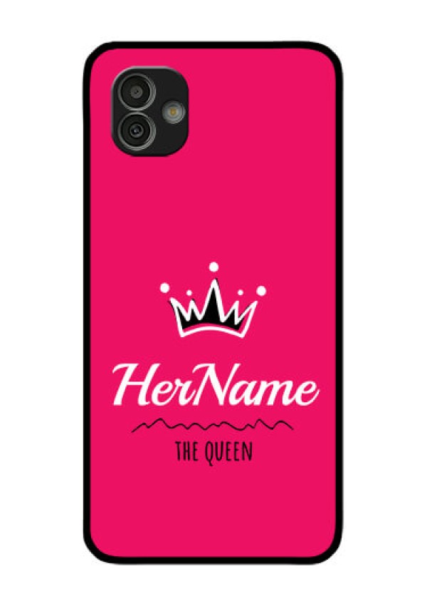 Samsung Galaxy M13 5G Glass Phone Case Queen with Name