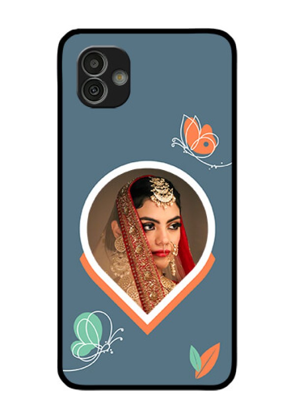 Galaxy M13 5G Custom Glass Mobile Case - Droplet Butterflies Design