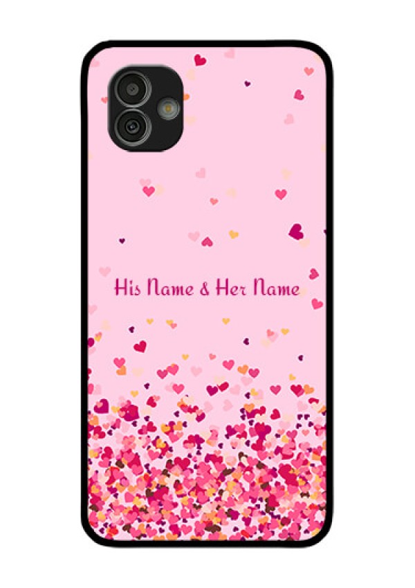 Galaxy M13 5G Photo Printing on Glass Case - Floating Hearts Design