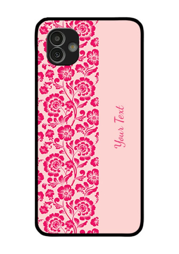 Galaxy M13 5G Custom Glass Phone Case - Attractive Floral Pattern Design