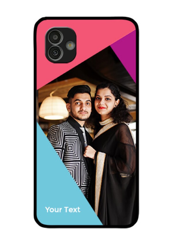 Galaxy M13 5G Custom Glass Mobile Case - Stacked Triple colour Design