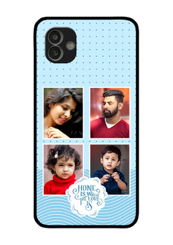 Galaxy M13 5G Custom Glass Phone Case - Cute love quote with 4 pic upload Design