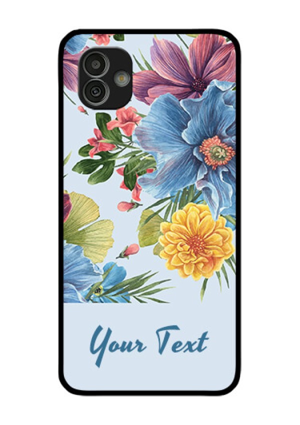 Galaxy M13 5G Custom Glass Mobile Case - Stunning Watercolored Flowers Painting Design