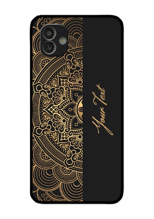 Galaxy M13 5G Photo Printing on Glass Case - Mandala art with custom text Design