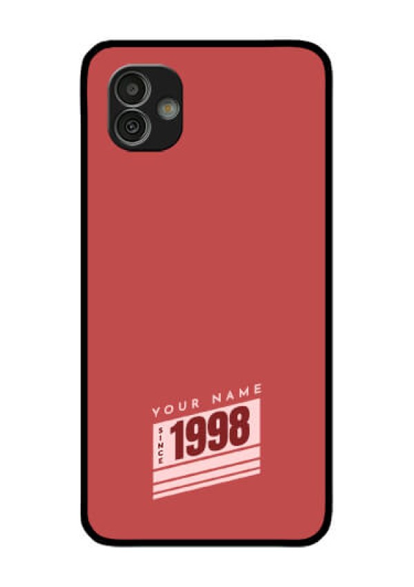 Galaxy M13 5G Custom Glass Phone Case - Red custom year of birth Design