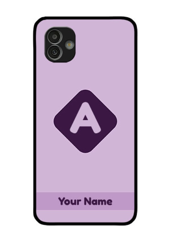 Galaxy M13 5G Custom Glass Mobile Case - Custom Letter in curved badge Design