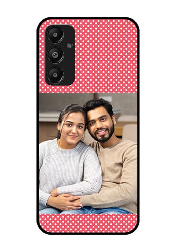Galaxy M14 4G Custom Glass Phone Case - White Dotted Design