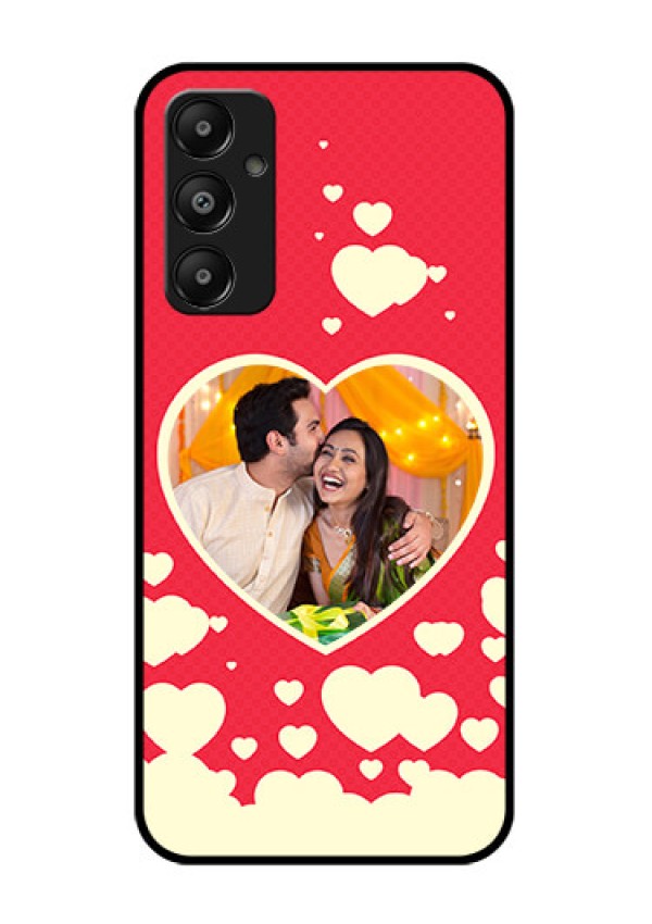 Galaxy M14 4G Custom Glass Phone Case - Love Symbols Phone Cover Design