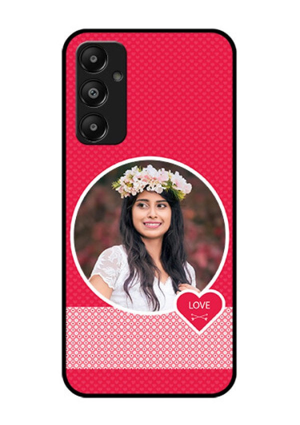 Galaxy M14 4G Custom Glass Phone Case - Pink Color Pattern Design