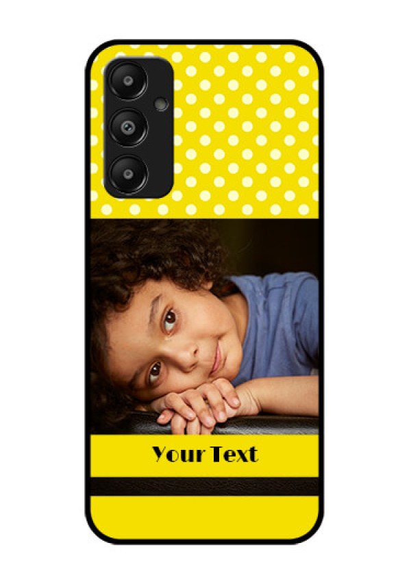 Galaxy M14 4G Custom Glass Phone Case - Bright Yellow Case Design