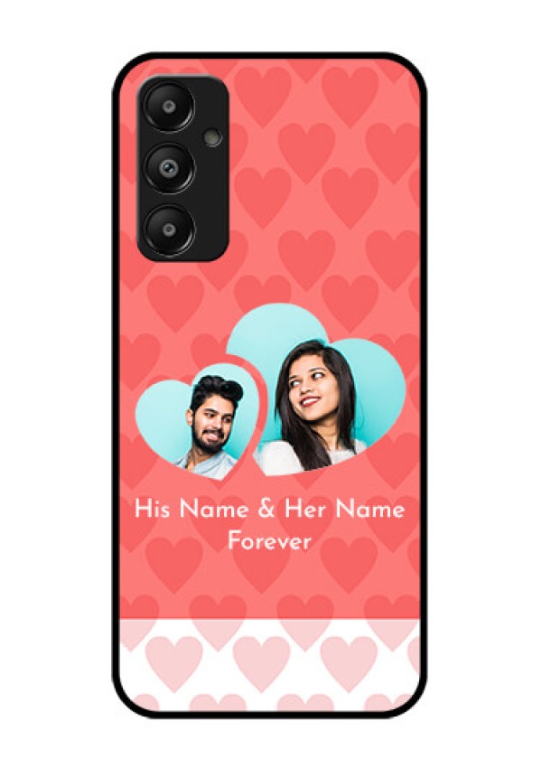 Galaxy M14 4G Custom Glass Phone Case - Couple Pic Upload Design
