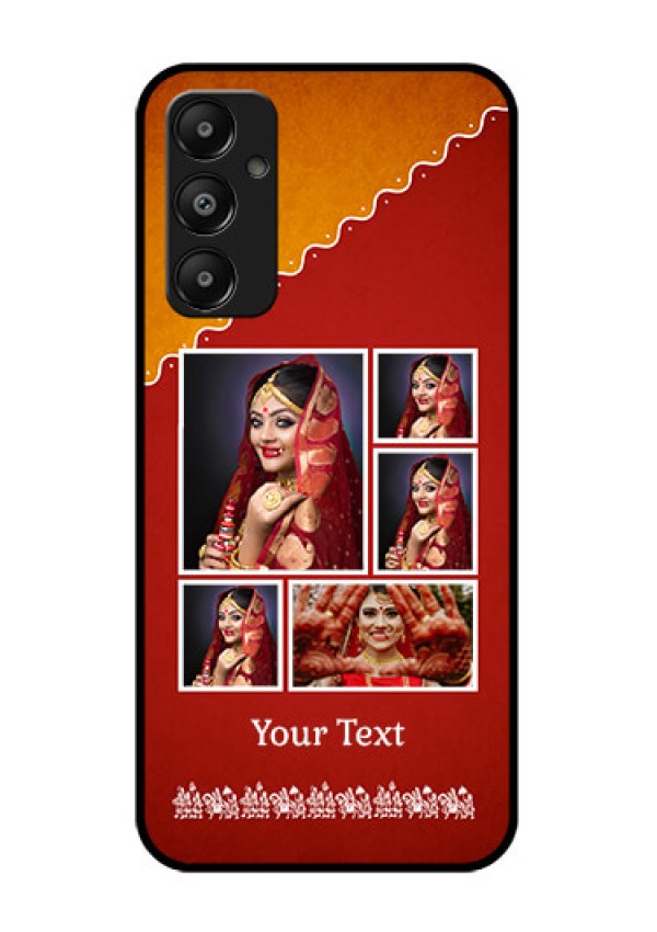 Galaxy M14 4G Custom Glass Phone Case - Wedding Pic Upload Design