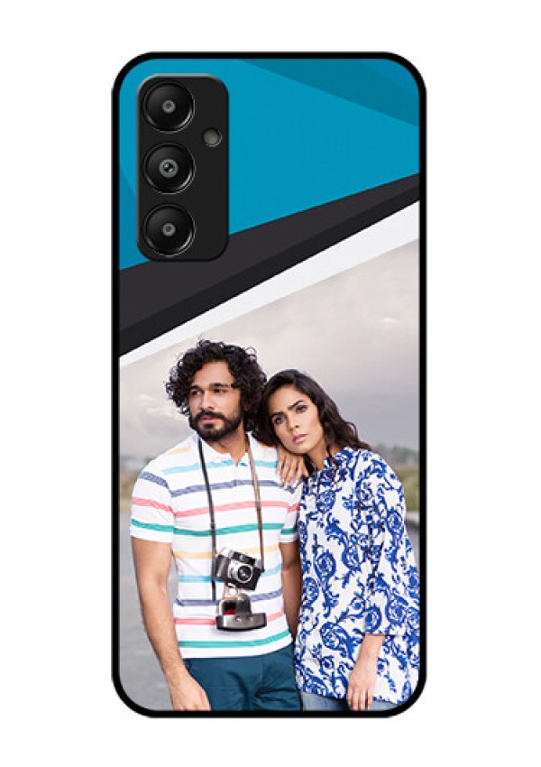 Galaxy M14 4G Custom Glass Phone Case - Simple Pattern Photo Upload Design