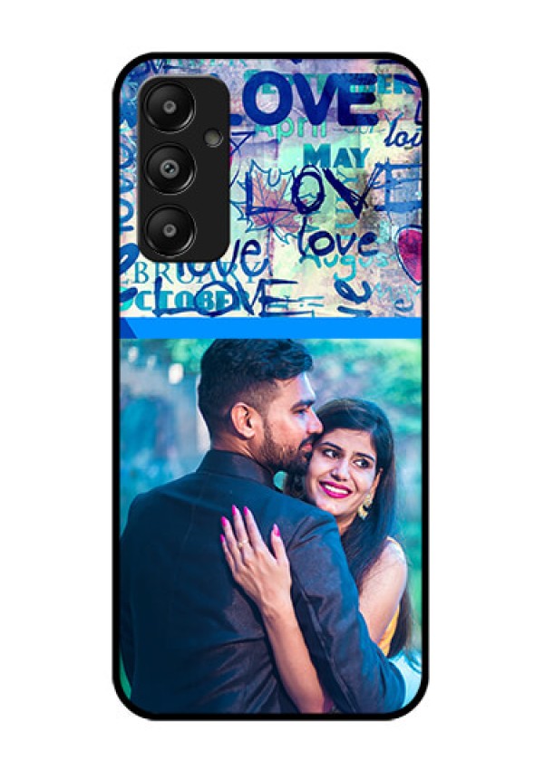 Galaxy M14 4G Custom Glass Phone Case - Colorful Love Design