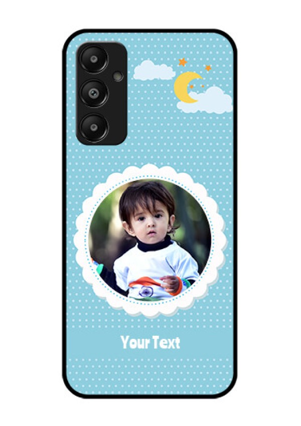 Galaxy M14 4G Custom Glass Phone Case - Violet Pattern Design