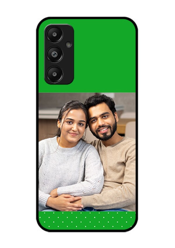 Galaxy M14 4G Custom Glass Phone Case - Green Pattern Design