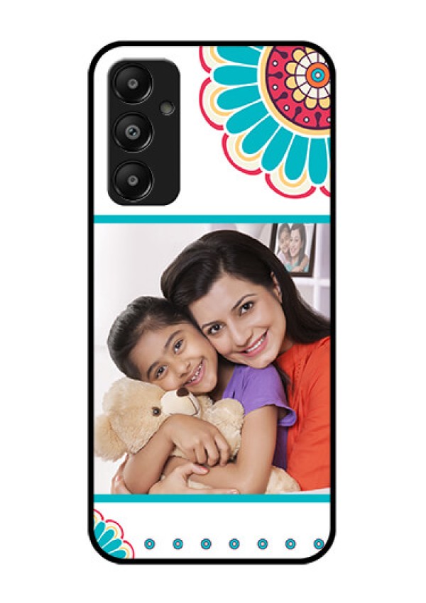 Galaxy M14 4G Custom Glass Phone Case - Flower Design