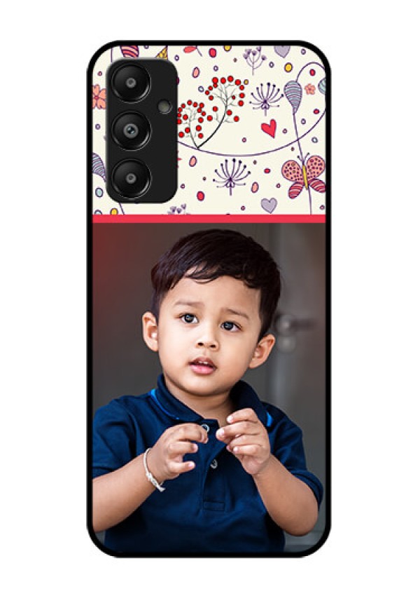 Galaxy M14 4G Custom Glass Phone Case - Premium Floral Design