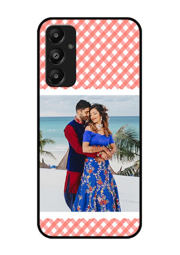 Galaxy M14 4G Custom Glass Phone Case - Pink Pattern Design