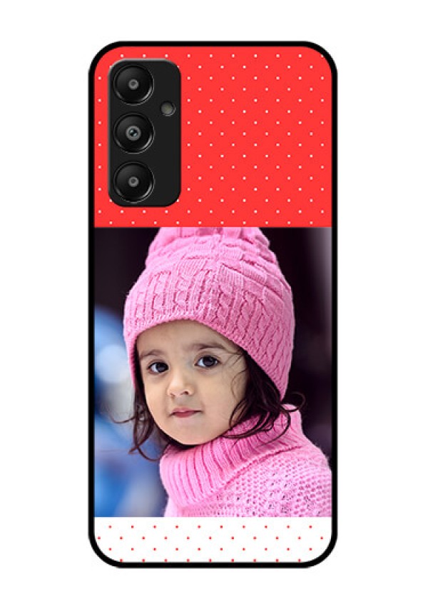 Galaxy M14 4G Custom Glass Phone Case - Red Pattern Design