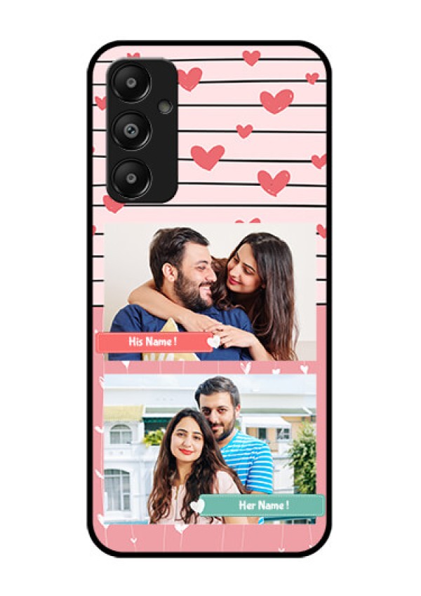 Galaxy M14 4G Custom Glass Phone Case - Photo With Heart Design