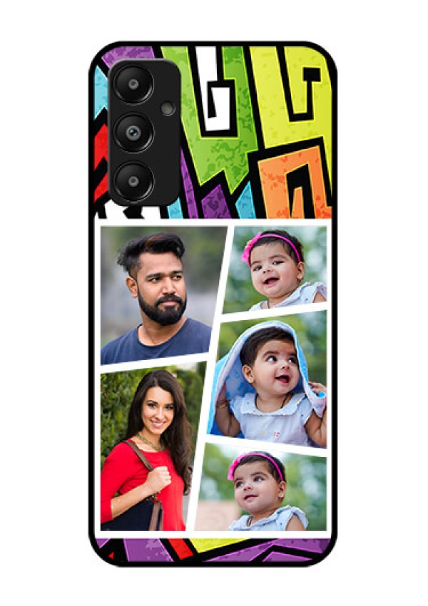 Galaxy M14 4G Custom Glass Phone Case - Graffiti Pattern Design