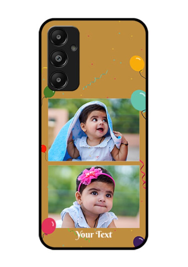 Galaxy M14 4G Custom Glass Phone Case - Image Holder With Birthday Celebrations Design