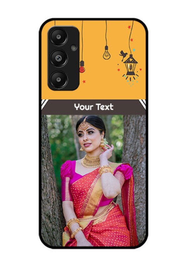 Galaxy M14 4G Custom Glass Phone Case - With Family Picture And Icons