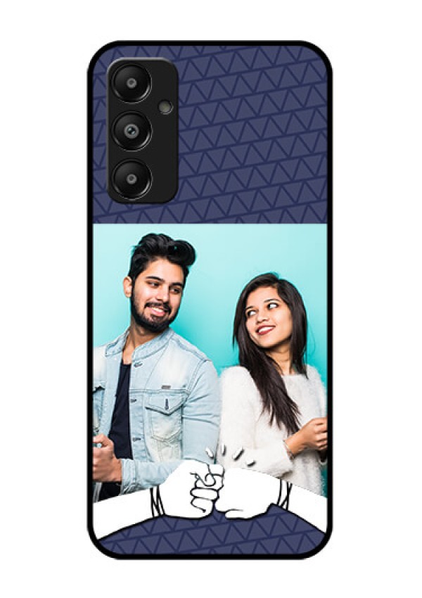 Galaxy M14 4G Custom Glass Phone Case - With Best Friends Design