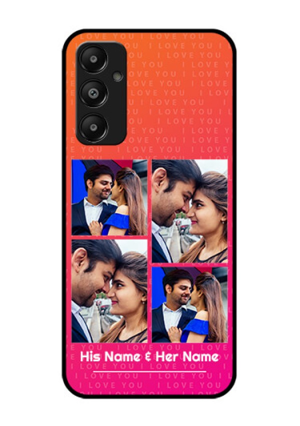 Galaxy M14 4G Custom Glass Phone Case - I Love You Pink Design