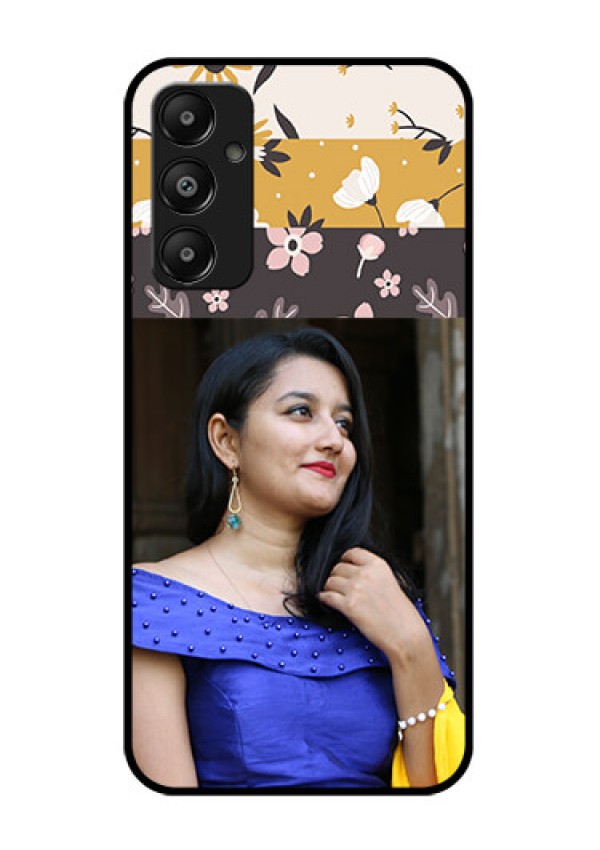 Galaxy M14 4G Custom Glass Phone Case - Stylish Floral Design