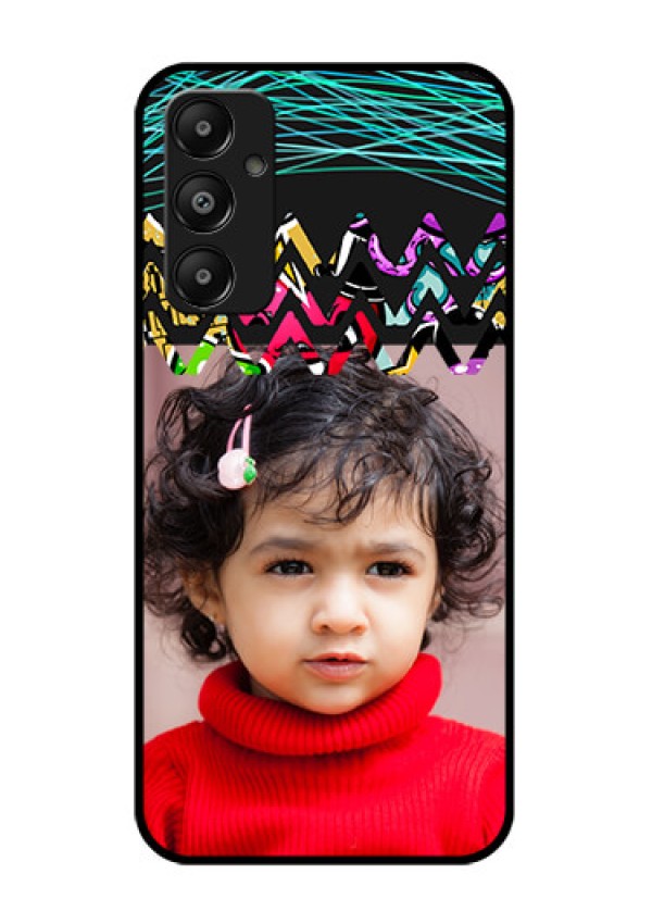 Galaxy M14 4G Custom Glass Phone Case - Neon Abstract Design