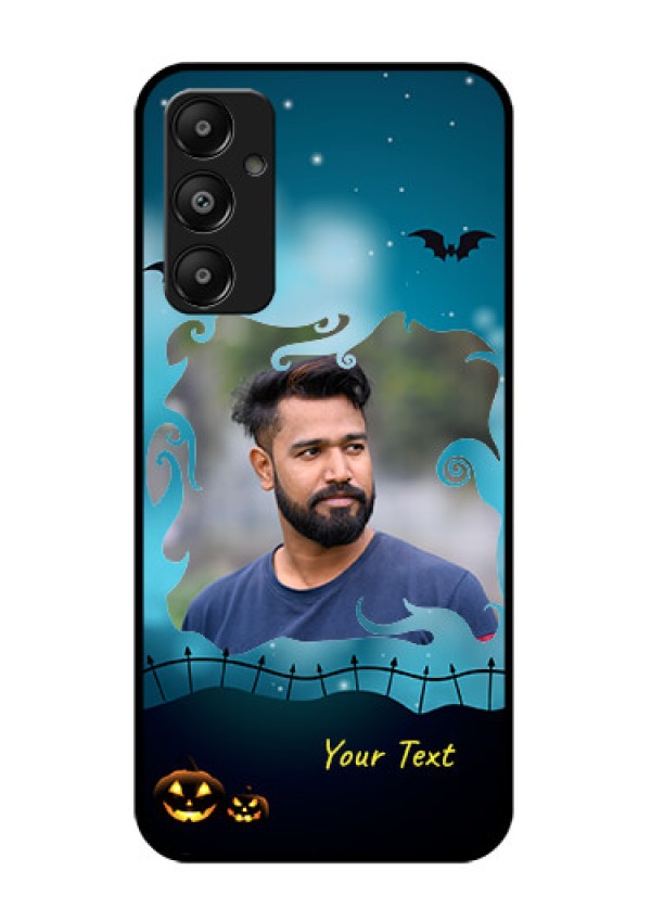 Galaxy M14 4G Custom Glass Phone Case - Halloween Frame Design