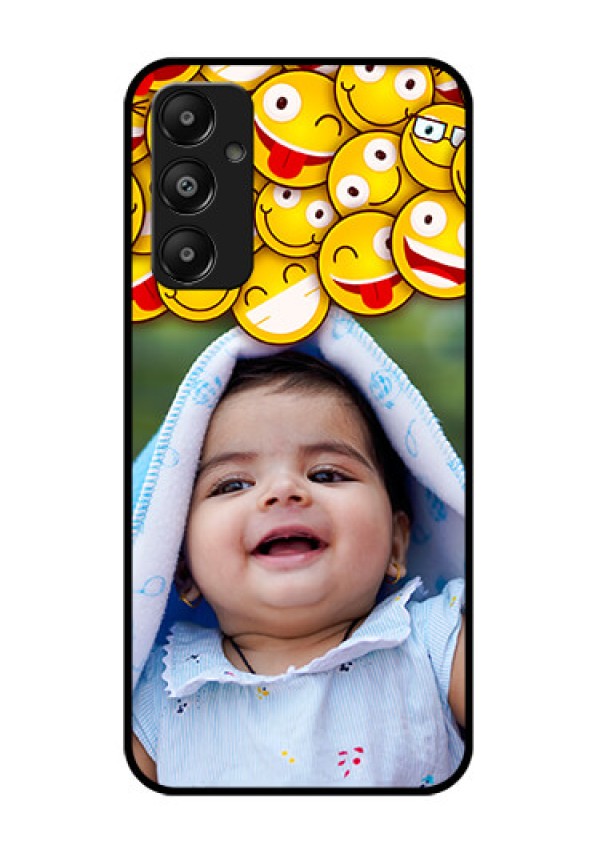 Galaxy M14 4G Custom Glass Phone Case - With Smiley Emoji Design
