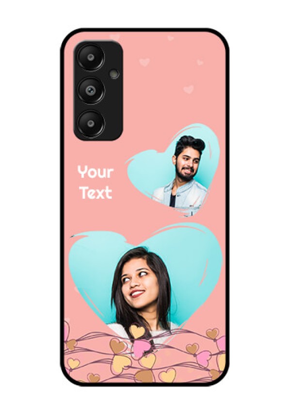 Galaxy M14 4G Custom Glass Phone Case - Love Doodle Design