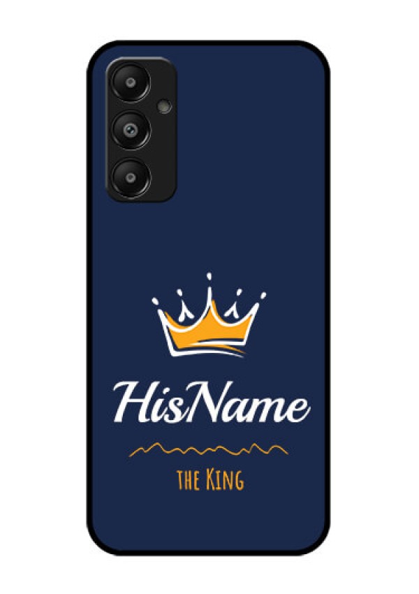 Galaxy M14 4G Custom Glass Phone Case - King With Name Design